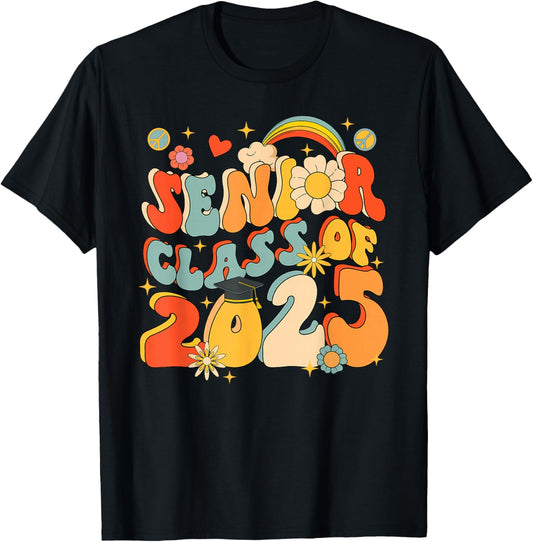 Senior 25 Class Of 2025 Graduation School Retro Groovy