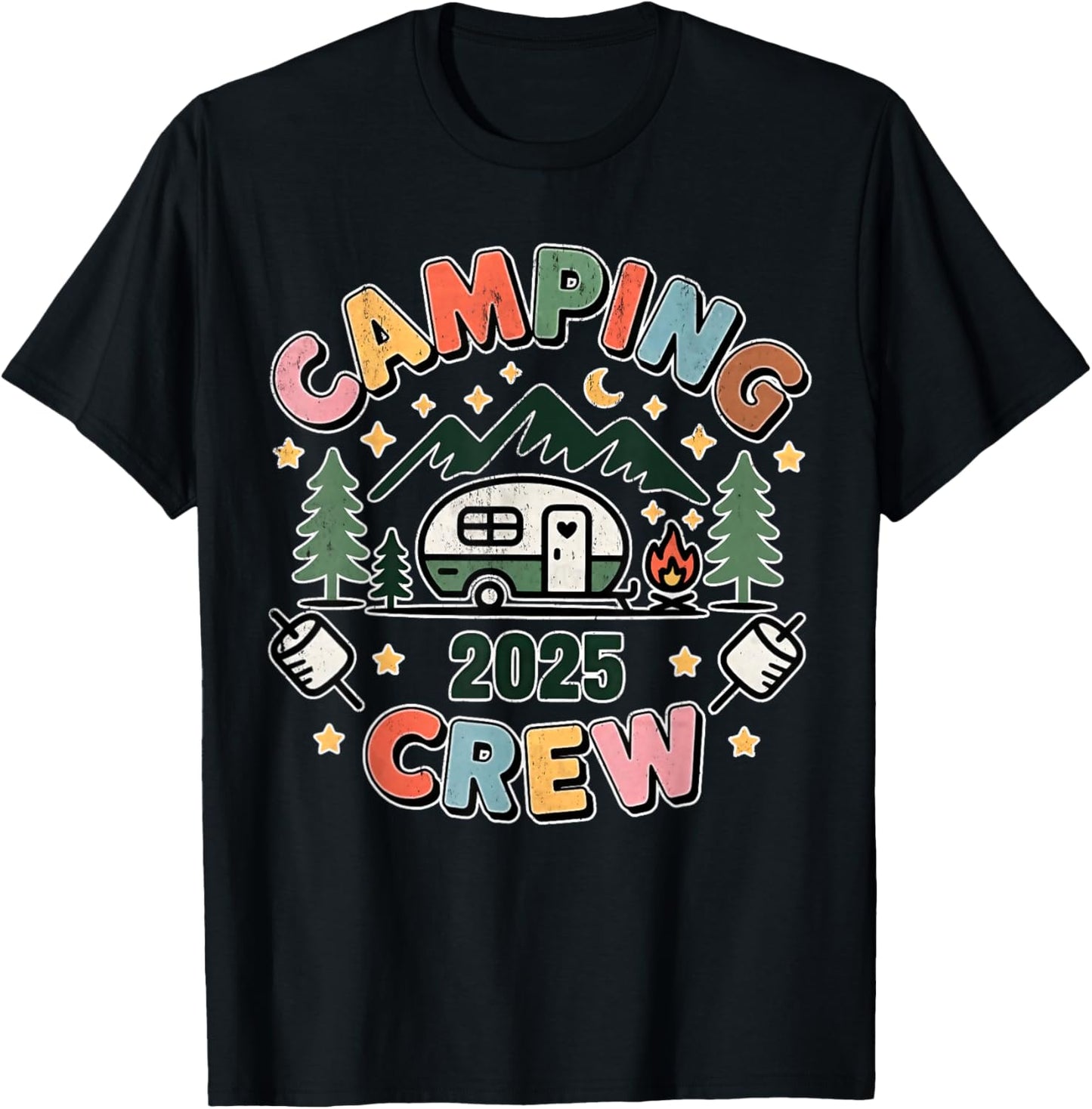 Retro Camping Crew 2025 Summer Camping Matching Kids Toddler