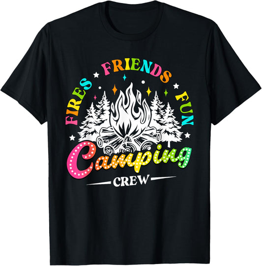 Camping Crew Fires Friends Fun Summer Vibes Camper Women Men