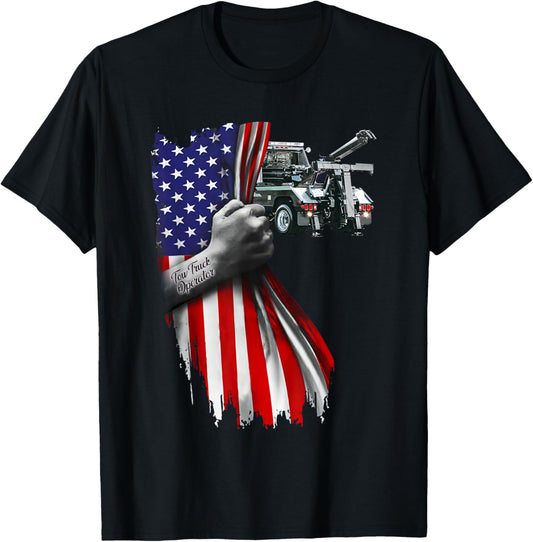 Tow Truck operator work American Flag For Tow Truck Driver