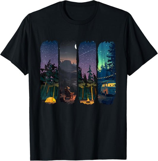 Night Camping Summer Vibes Campfire Nature Lovers Campers
