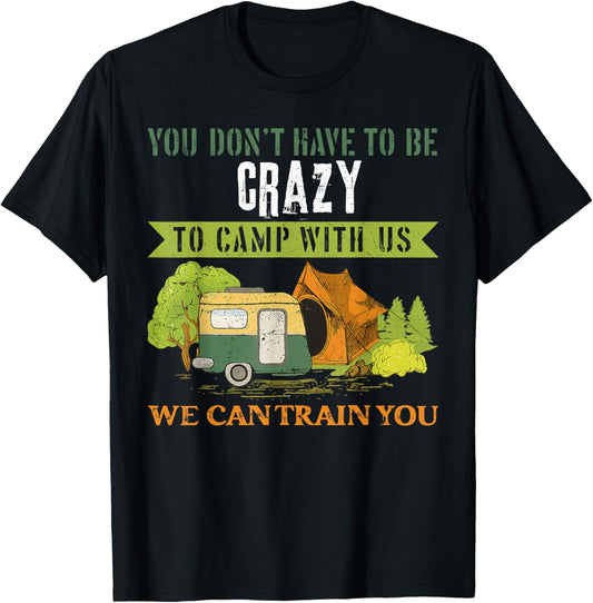 Retro Happy Camper Summer Vibes Funny Crazy Camping Joke Men