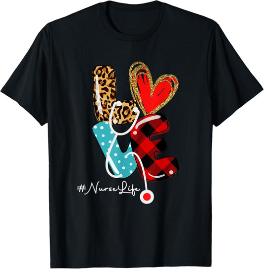 Nurse Shirt NurseLife RN LPN Healthcare Heart Nurse life
