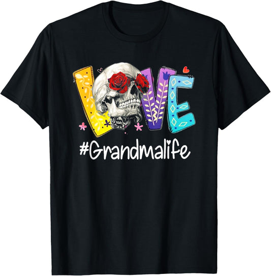 Grandma Life Love Grandma Skull Rose Mother's Day