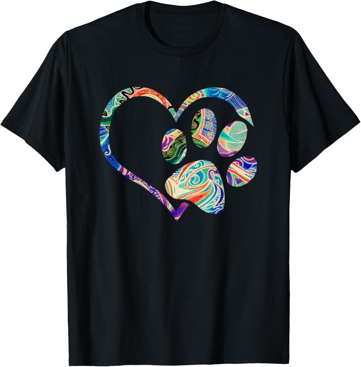 Animal Rescue Shirt Dog Paw Print Tie Dye Rainbow Dog Love Men Women Girls Kids