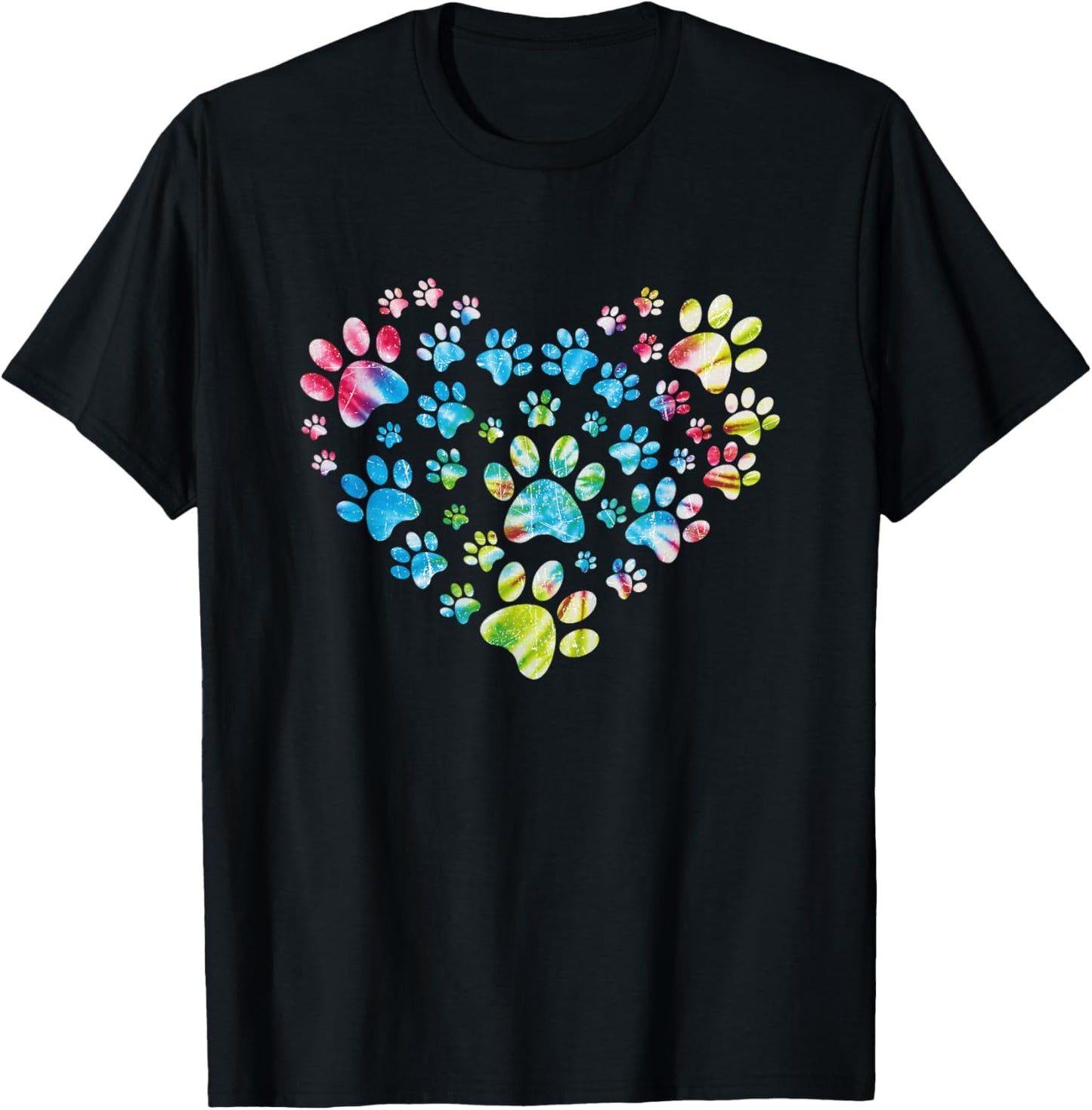 Tie Dye Love Dog Paw Print Animal Paw Dog Lover