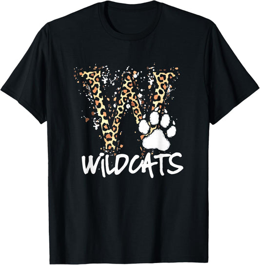 Wildcats Spirit Bold Letter W and Paw Print