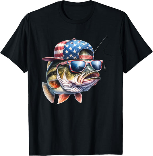 Funny Fishing & Fisherman Gift American Flag