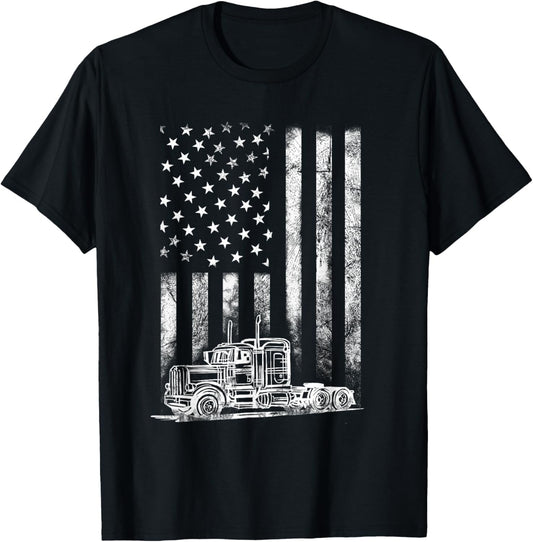 Truck Driver American Flag Trucker Vintage Men Women Gift