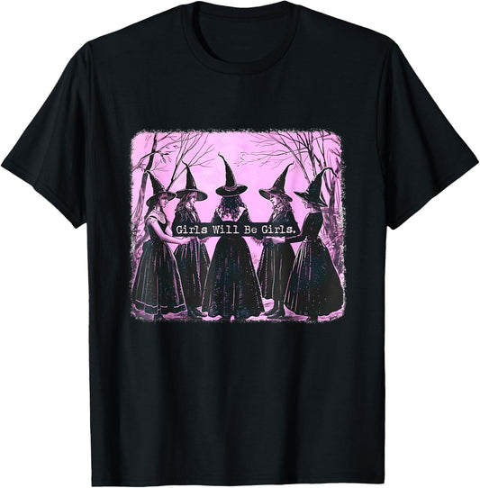 funny halloween shirt 2025 girl will be girl witch