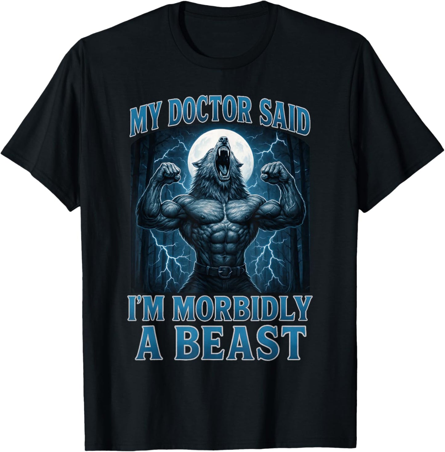 Funny Graphic Tee For Men Women Teens Alpha Wolf Beast Meme