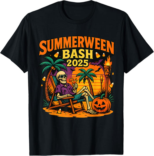SummerWeen Bash 2025 Skeleton Beach Party Halloween Vibes