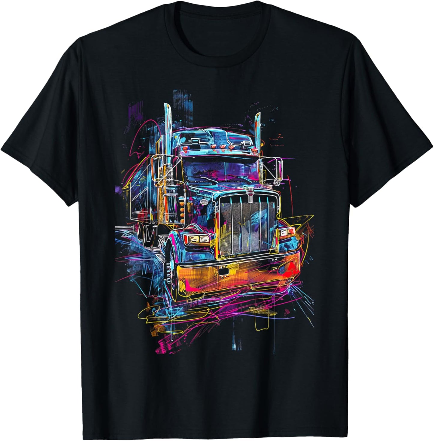 Trucker American Flag Big Rig Semi Trailer Truck Driver