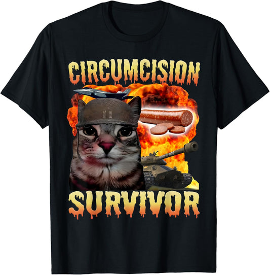 Funny Circumcision Survivor Cat Oddly Specific Cat Meme Gift