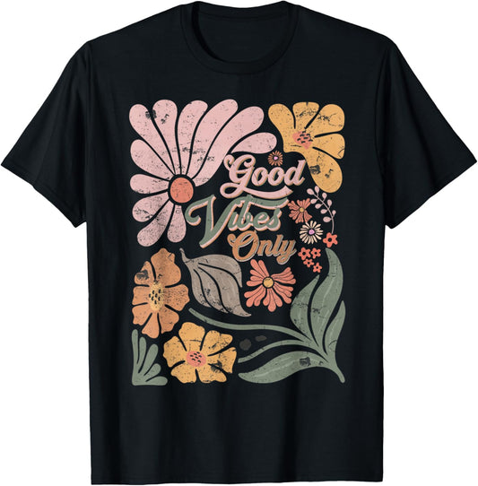 Boho Retro Funny Quote Good Vibes Only Men Women