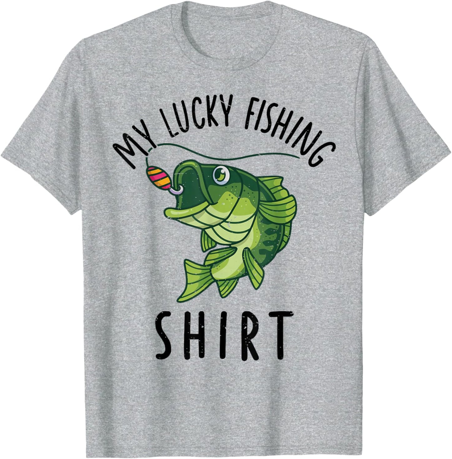 Youth My Lucky Fishing Shirt Boys Largemouth Bass Fish Funny