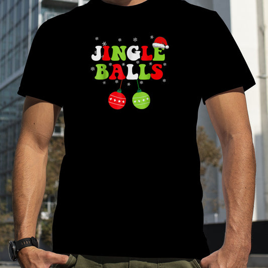 Jingle Balls Tinsel Tits Groovy Christmas Couple Chestnut T Shirt B0BM9R4LN6