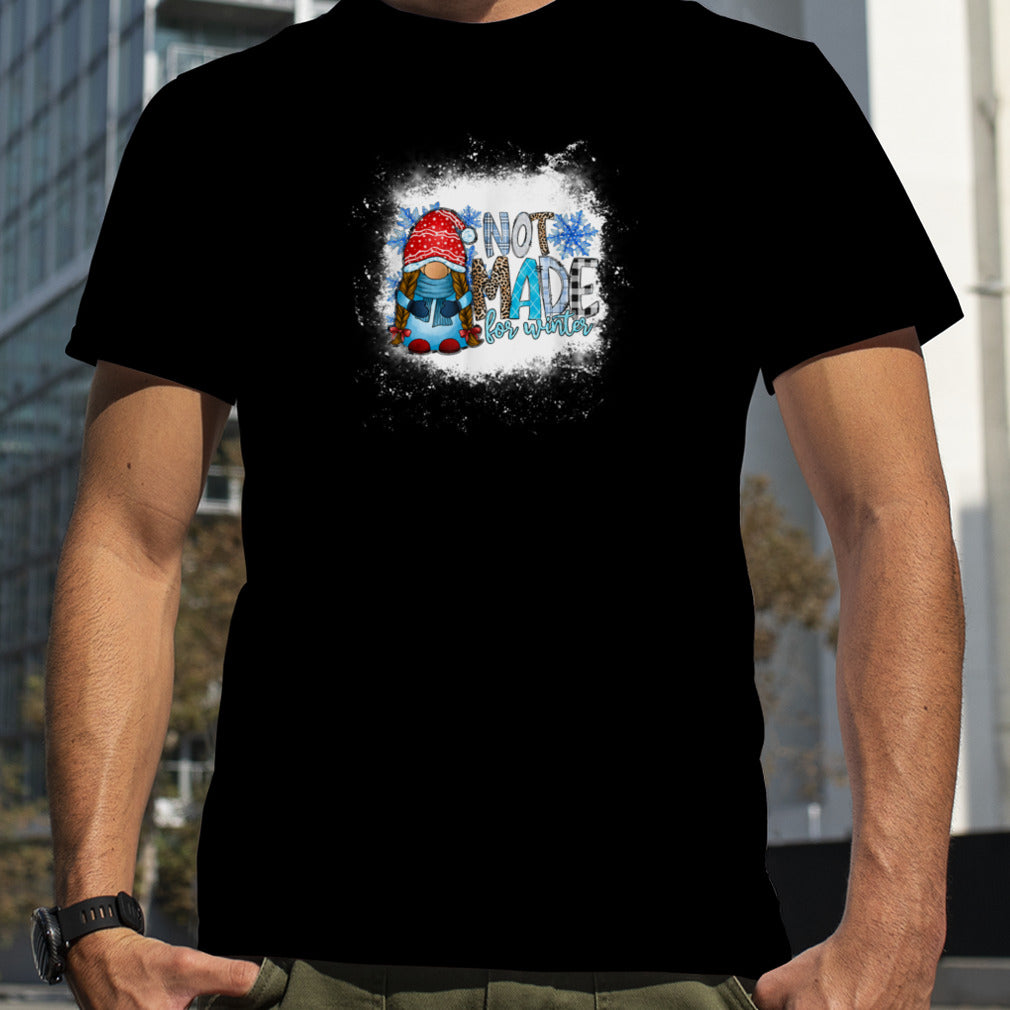 Leopard Plaid Winter Vibes Blue Gnome Snowflakes Christmas T Shirt B0BM9P9HZ3