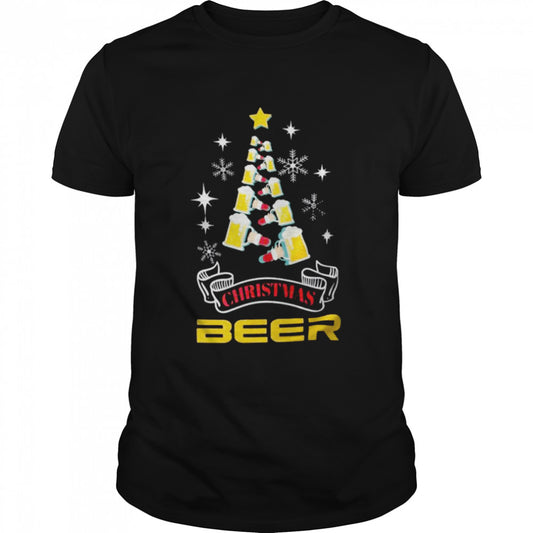 Beer Christmas tree Merry Christmas shirt