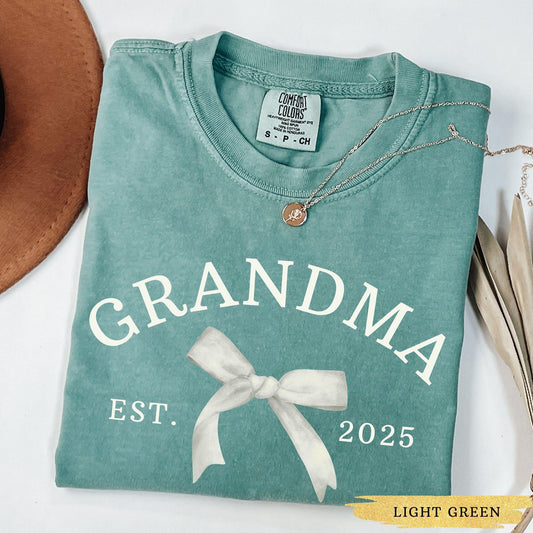 Comfort Colors® Custom Grandma Shirt, Gift for Grandmother, Nana Tee, Grandma Est Date Tshirt, Coquette Shirt, Mothers Day Gift For Grandma