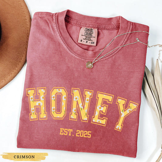 Honey Shirt for Grandma Comfort Colors, New Grandma Gift, Cute Shirt, Floral Nana Shirt, Grandma Gift, Pregnancy Reveal, Mothers Day Shirt