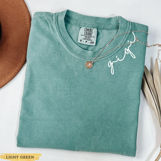 Comfort Colors® Gigi Shirt, Nana Shirt, Gift For Mothers Day, Birthday Gigi Outfit, Gigi Neck T Shirt, Grandma Shirt, Gigi Gifts