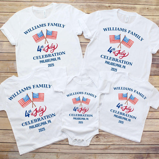 Custom Family 4th of July Shirt, Patriotic Family Celebration Matching Shirts, Fourth of July T Shirt, American Flag Shirt Independence Day