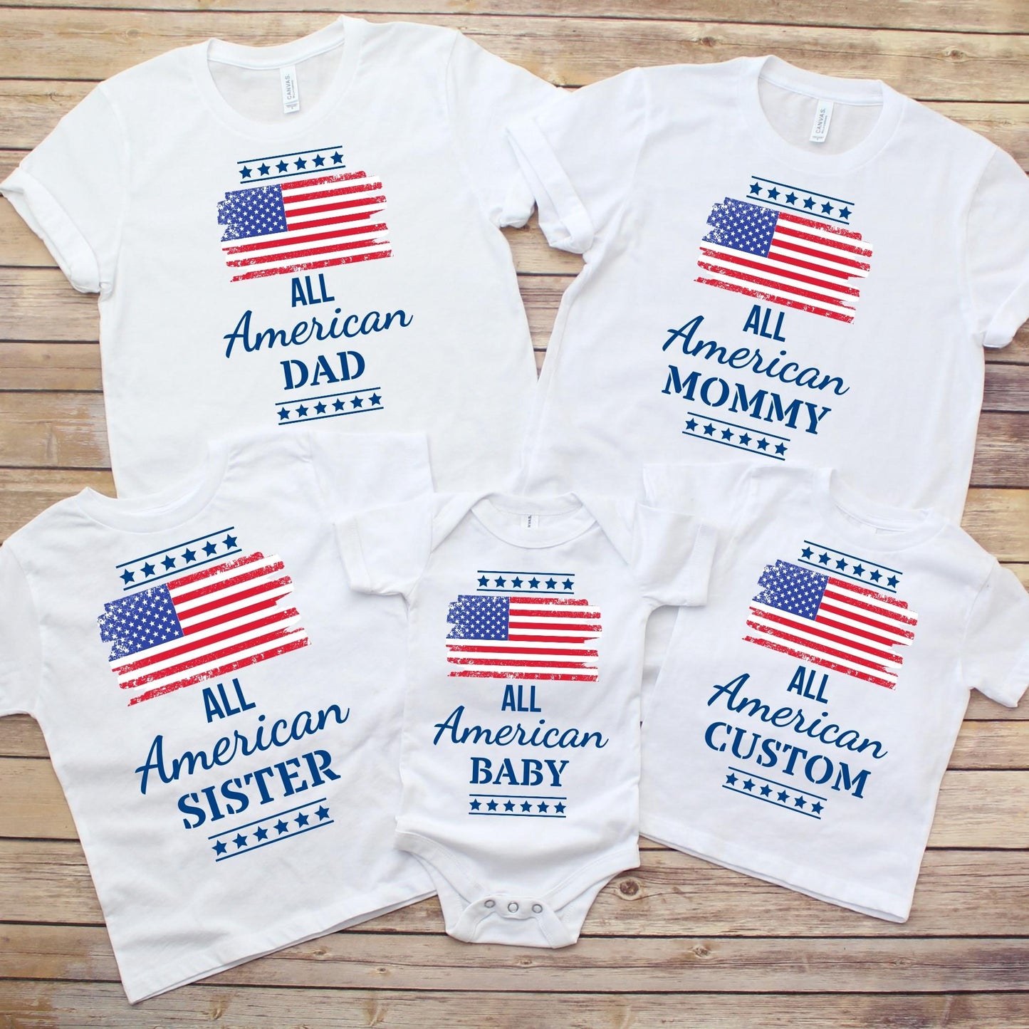 4th Of July American Family Shirts, Mom Dad Baby 4th of July Matching Shirts, Matching Patriotic Shirts, American Girl, American Flag