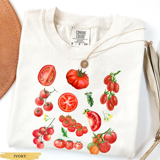 Comfort Colors® Tomato Shirt, Fruit Shirt, Botanical Shirt, Cottagecore Clothing Vegan Shirt, Garden Shirt Vegetable Shirt Aesthetic Clothes