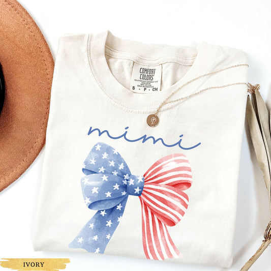 Patriotic Mimi Coquette Shirt, 4th of July Shirt Comfort Colors Memorial Day Shirt Independence Day American Flag Shirt, Mimi Gift Nana Gift
