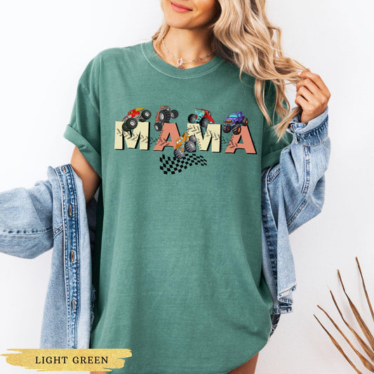 Comfort Colors® Monster Truck Mama Shirt Monster Truck Shirt, Boy Mama Shirt, Race Mom Checkered Mama Shirt, Boy Mom Gifts, Birthday Party