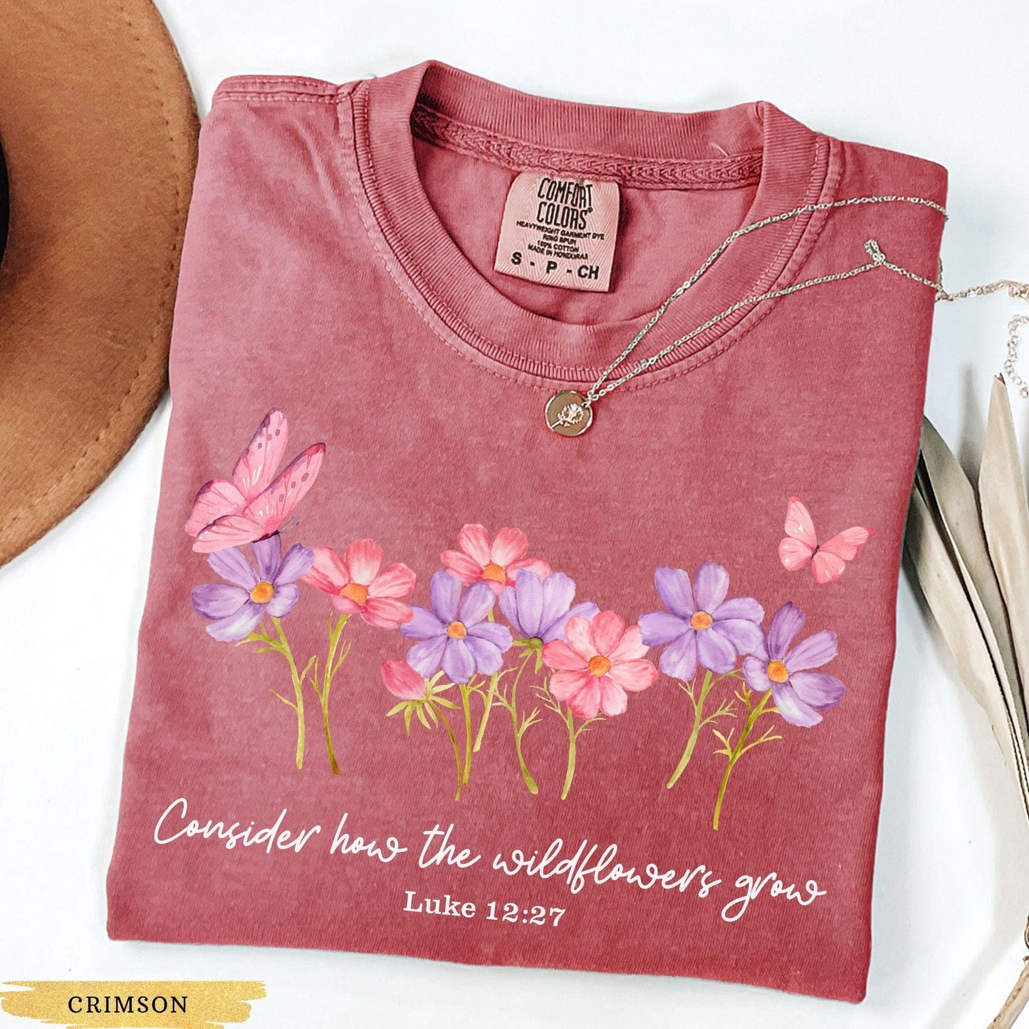 Consider How The Wildflowers Grow Shirt Comfort Colors, Bible Verse Shirt, Faith Shirt Wildflowers Shirt, Christian Gift, Religious Shirt