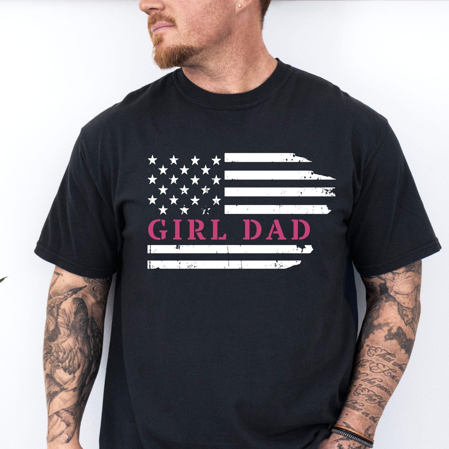 Girl Dad Shirt, Patriotic Girl Dad Shirt From Daughter to Dad, First Fathers Day Gift, 4th of July Dad Announcement, Gifts for Husband