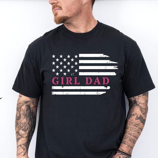 Girl Dad Shirt, Patriotic Girl Dad Shirt From Daughter to Dad, First Fathers Day Gift, 4th of July Dad Announcement, Gifts for Husband