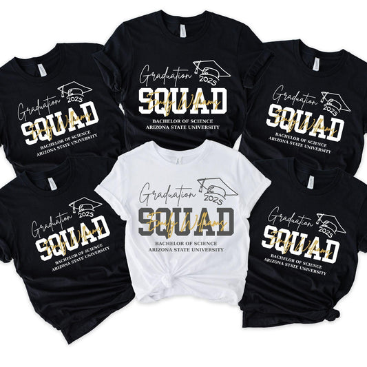 Personalized Graduation Shirt, Graduation Squad Shirt, Class of 2025 Matching Family Graduation Shirts, Proud Mom of a 2025 Graduate Shirts