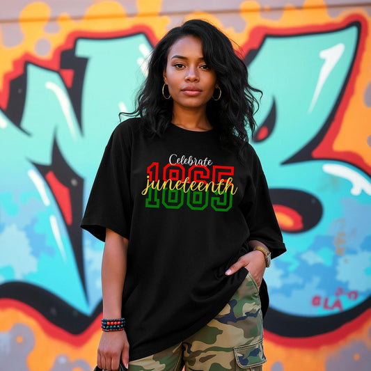 Celebrate 1865 Juneteenth Shirt, Afro Woman Shirt, Juneteenth Shirt, Freedom Shirt, African American Juneteenth Shirt, Black History Shirt