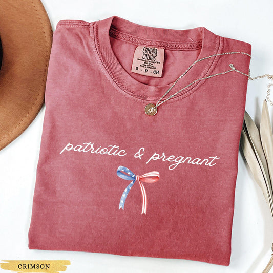 Comfort Colors® 4th of July Pregnancy Announcement Shirt Fourth of July Baby Reveal TShirt Patriotic Mom To Be Shirt July 4th Pregnancy Tee