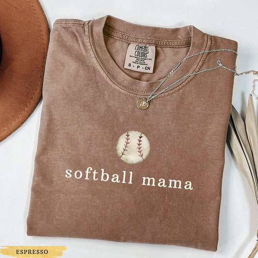 Comfort Colors® Retro Softball Mom Shirt, Softball Lover Gift, Softball Season Shirt, Softball Mama Shirt, Softball Mom Gift, Game Day Tee